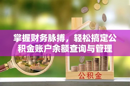 大田掌握财务脉搏，轻松搞定公积金账户余额查询与管理