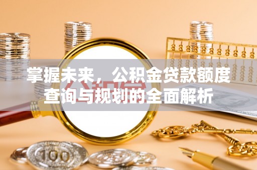 大田掌握未来，公积金贷款额度查询与规划的全面解析