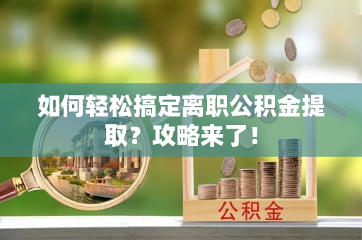 大田如何轻松搞定离职公积金提取？攻略来了！