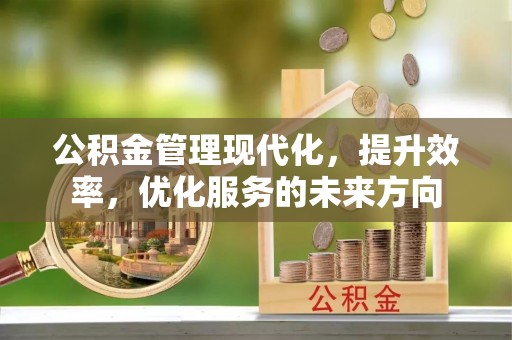 大田公积金管理现代化，提升效率，优化服务的未来方向