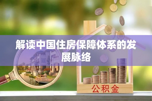 大田解读中国住房保障体系的发展脉络